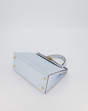 *HOLY GRAIL* Hermès Kelly 25 Sellier Bag in Bleu Brume Epsom Leather with Gold Hardware
