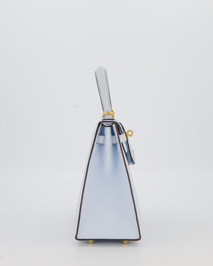 *HOLY GRAIL* Hermès Kelly 25 Sellier Bag in Bleu Brume Epsom Leather with Gold Hardware