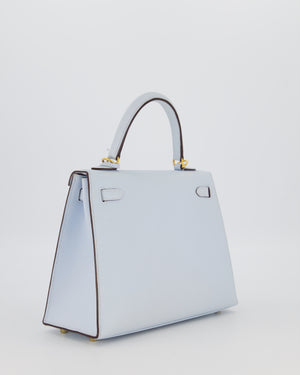 *HOLY GRAIL* Hermès Kelly 25 Sellier Bag in Bleu Brume Epsom Leather with Gold Hardware