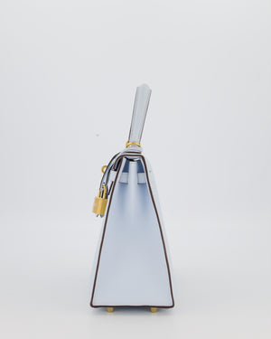 *HOLY GRAIL* Hermès Kelly 25 Sellier Bag in Bleu Brume Epsom Leather with Gold Hardware