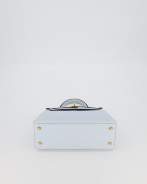 *HOLY GRAIL* Hermès Kelly 25 Sellier Bag in Bleu Brume Epsom Leather with Gold Hardware