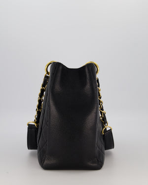 Chanel Black Caviar GST Grand Shopper Tote Bag with Gold Hardware