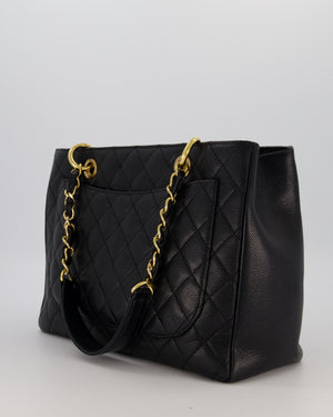 Chanel Black Caviar GST Grand Shopper Tote Bag with Gold Hardware