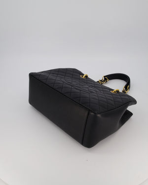Chanel Black Caviar GST Grand Shopper Tote Bag with Gold Hardware
