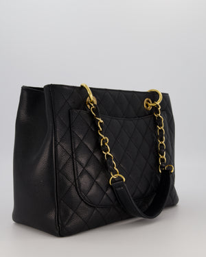 Chanel Black Caviar GST Grand Shopper Tote Bag with Gold Hardware