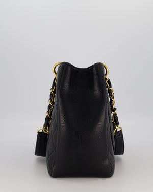 Chanel Black Caviar GST Grand Shopper Tote Bag with Gold Hardware