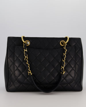 Chanel Black Caviar GST Grand Shopper Tote Bag with Gold Hardware