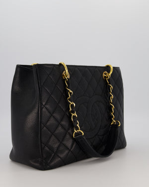 Chanel Black Caviar GST Grand Shopper Tote Bag with Gold Hardware