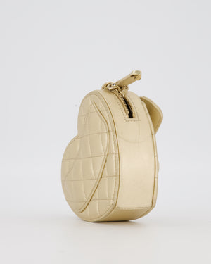 Chanel Gold Mini Quilted Lambskin CC In Love Heart Bag with Champagne Gold Hardware
