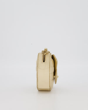 Chanel Gold Mini Quilted Lambskin CC In Love Heart Bag with Champagne Gold Hardware
