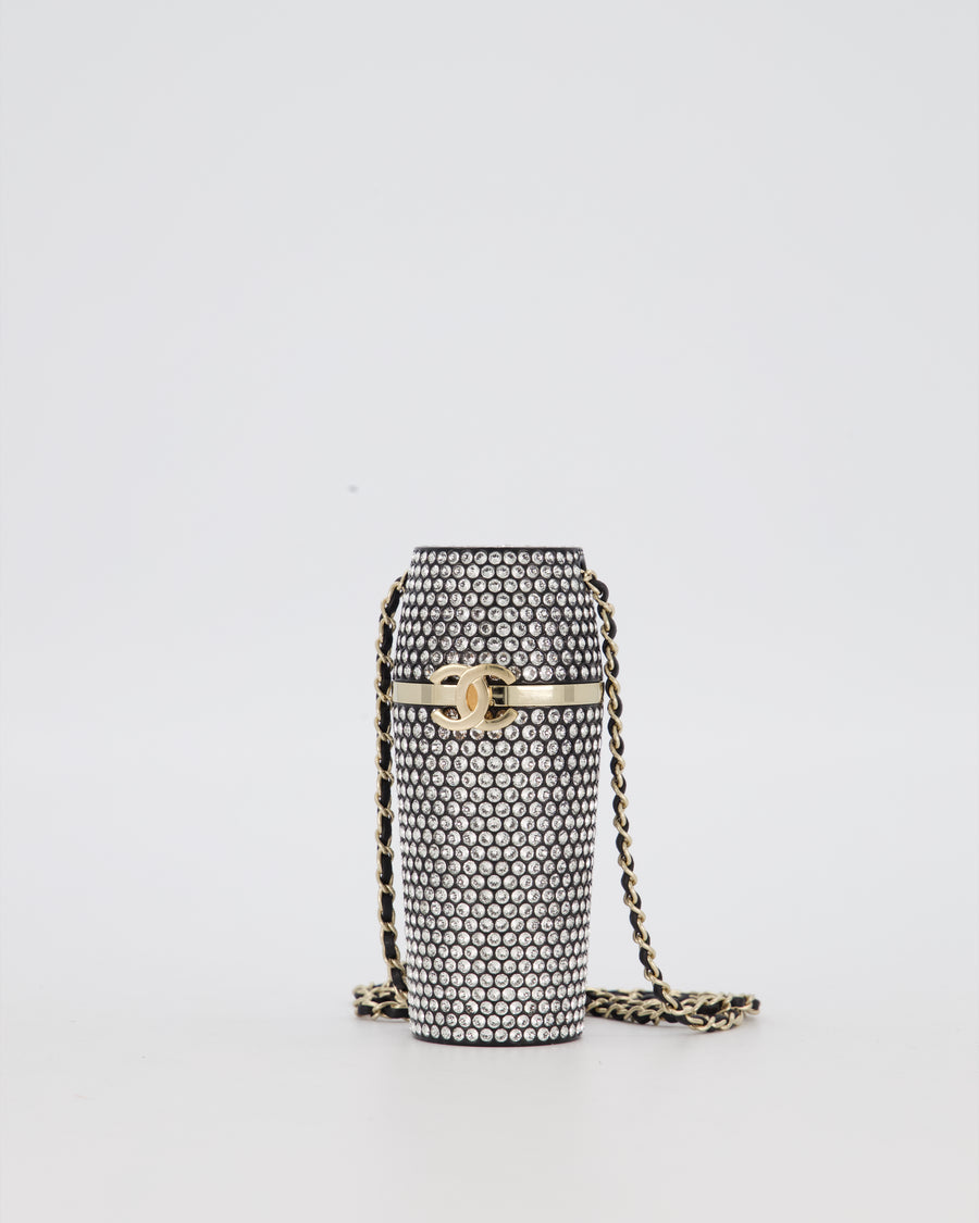Chanel 21/K Black Embellished Lipstick Case with Champagne Gold Hardware