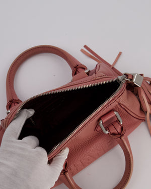 Chanel Pink Small Bowling Shoulder Bag in Calfskin Leather with Tassel Details and Silver Hardware