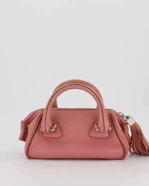 Chanel Pink Small Bowling Shoulder Bag in Calfskin Leather with Tassel Details and Silver Hardware