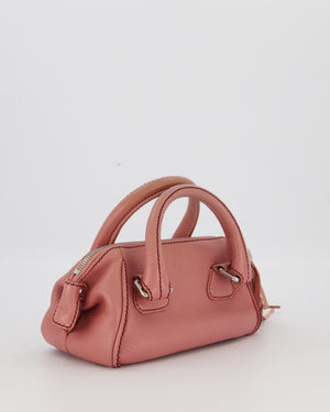 Chanel Pink Small Bowling Shoulder Bag in Calfskin Leather with Tassel Details and Silver Hardware