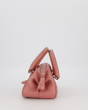 Chanel Pink Small Bowling Shoulder Bag in Calfskin Leather with Tassel Details and Silver Hardware