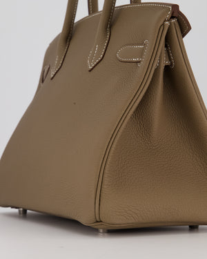 *HOLY GRAIL* Hermès Birkin 30 Retourne Bag in Etoupe Togo Leather with Palladium Hardware