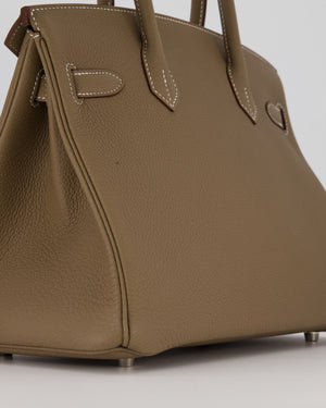 *HOLY GRAIL* Hermès Birkin 30 Retourne Bag in Etoupe Togo Leather with Palladium Hardware