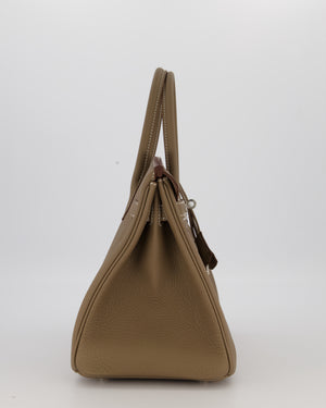 *HOLY GRAIL* Hermès Birkin 30 Retourne Bag in Etoupe Togo Leather with Palladium Hardware