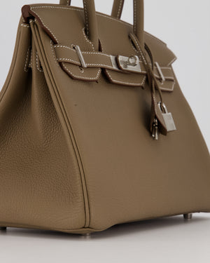 *HOLY GRAIL* Hermès Birkin 30 Retourne Bag in Etoupe Togo Leather with Palladium Hardware