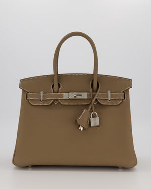 *HOLY GRAIL* Hermès Birkin 30 Retourne Bag in Etoupe Togo Leather with Palladium Hardware