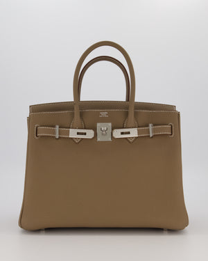 *HOLY GRAIL* Hermès Birkin 30 Retourne Bag in Etoupe Togo Leather with Palladium Hardware