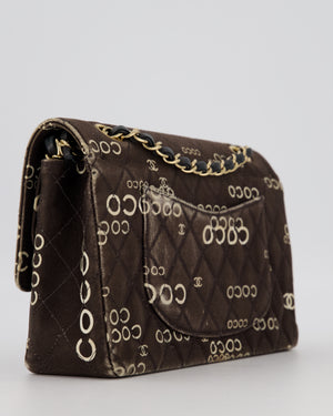 Chanel Vintage Black Medium Double Flap Bag in Canvas Coco Logo Detail with 24K Gold Hardware