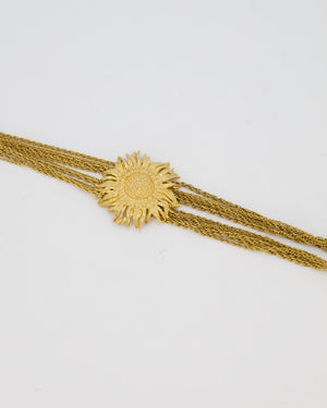 Chloe Gold Lariat Sunflower Pendant Necklace with Tassel Detail RRP £1300
