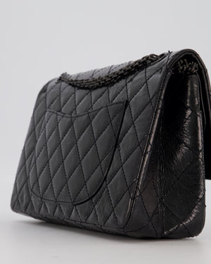 Chanel Black Reissue Medium Double Flap Bag in Patent Leather with So Black Hardware
