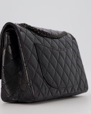 Chanel Black Reissue Medium Double Flap Bag in Patent Leather with So Black Hardware