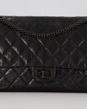 Chanel Black Reissue Medium Double Flap Bag in Patent Leather with So Black Hardware