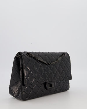 Chanel Black Reissue Medium Double Flap Bag in Patent Leather with So Black Hardware