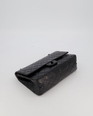 Chanel Black Reissue Medium Double Flap Bag in Patent Leather with So Black Hardware