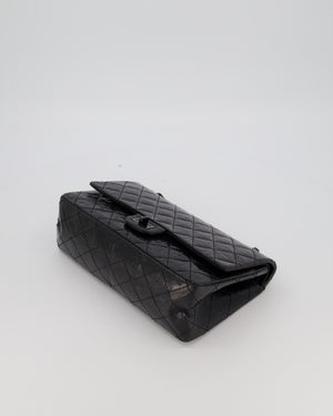 Chanel Black Reissue Medium Double Flap Bag in Patent Leather with So Black Hardware