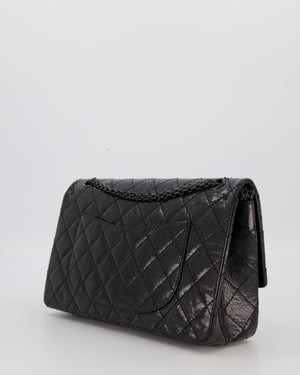 Chanel Black Reissue Medium Double Flap Bag in Patent Leather with So Black Hardware