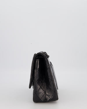 Chanel Black Reissue Medium Double Flap Bag in Patent Leather with So Black Hardware