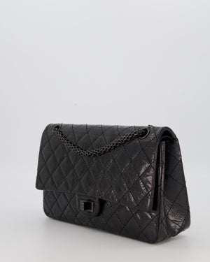 Chanel Black Reissue Medium Double Flap Bag in Patent Leather with So Black Hardware