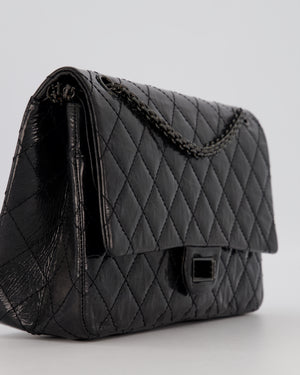 Chanel Black Reissue Medium Double Flap Bag in Patent Leather with So Black Hardware