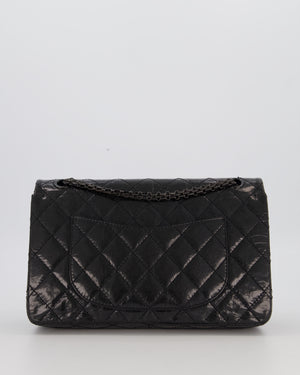 Chanel Black Reissue Medium Double Flap Bag in Patent Leather with So Black Hardware