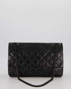 Chanel Black Reissue Medium Double Flap Bag in Patent Leather with So Black Hardware
