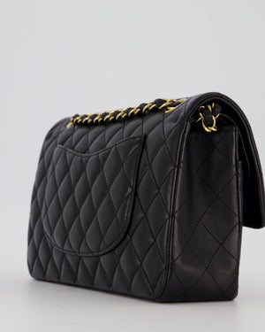 Chanel Black Medium Classic Double Flap Bag in Lambskin Leather with Gold Hardware
