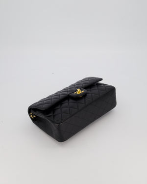Chanel Black Medium Classic Double Flap Bag in Lambskin Leather with Gold Hardware