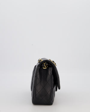 Chanel Black Medium Classic Double Flap Bag in Lambskin Leather with Gold Hardware