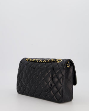 Chanel Black Medium Classic Double Flap Bag in Lambskin Leather with Gold Hardware