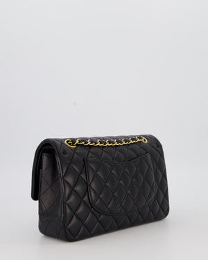 Chanel Black Medium Classic Double Flap Bag in Lambskin Leather with Gold Hardware