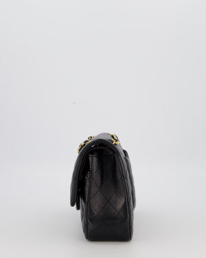 Chanel Black Medium Classic Double Flap Bag in Lambskin Leather with Gold Hardware