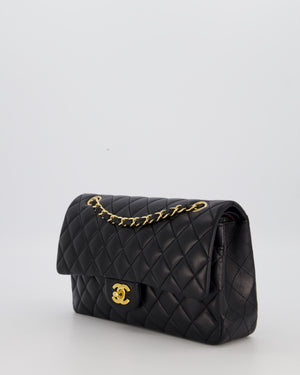 Chanel Black Medium Classic Double Flap Bag in Lambskin Leather with Gold Hardware