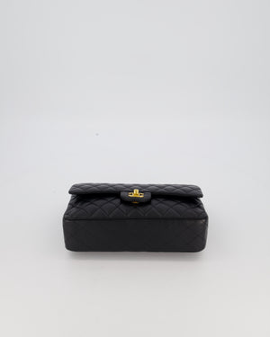 Chanel Black Medium Classic Double Flap Bag in Lambskin Leather with Gold Hardware