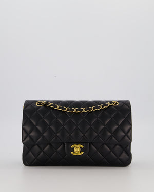 Chanel Black Medium Classic Double Flap Bag in Lambskin Leather with Gold Hardware