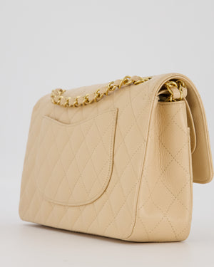 Chanel Medium Classic Double Flap Bag in Beige Clair Caviar Leather with Gold Hardware