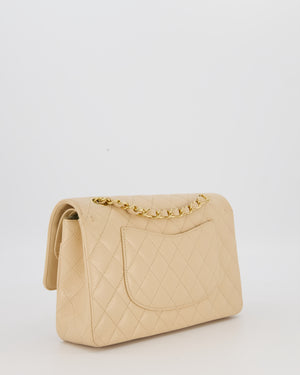 Chanel Medium Classic Double Flap Bag in Beige Clair Caviar Leather with Gold Hardware